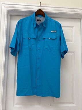 Habit Men's Short Sleeve Button-Down Fishing Shirt men’s large